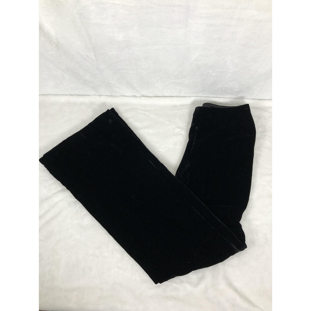 Ann Taylor Pants Womens 0 Black Velvet Wide Leg Side Zip Lined Evening Formal‎